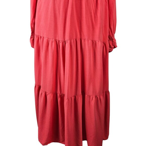 Merokeety Women's Boho Tiered Cutout Maxi Dress Size Medium Party Casual Orange - Picture 7 of 9